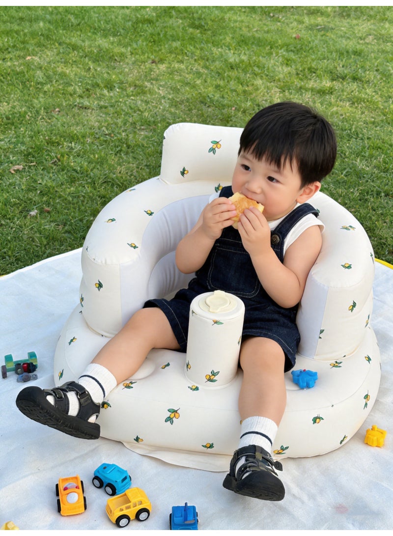 بست واي كرسي استلقاء قابل للنفخ غير محشو بحبيبات للأطفال قابل للطي بنمط أريكة منفوخة بالهواء كرسي استحمام سوفت مقعد استحمام مريح  مقاس من 3 إلى 36 شهرًا - Image 5